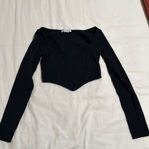 Zara Black Bodycon Longsleeve Tee Size S